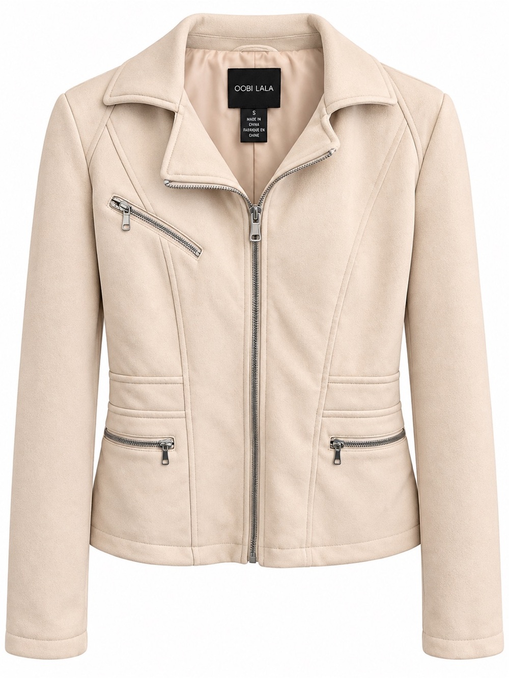 Women's Cream Moto Jacket
